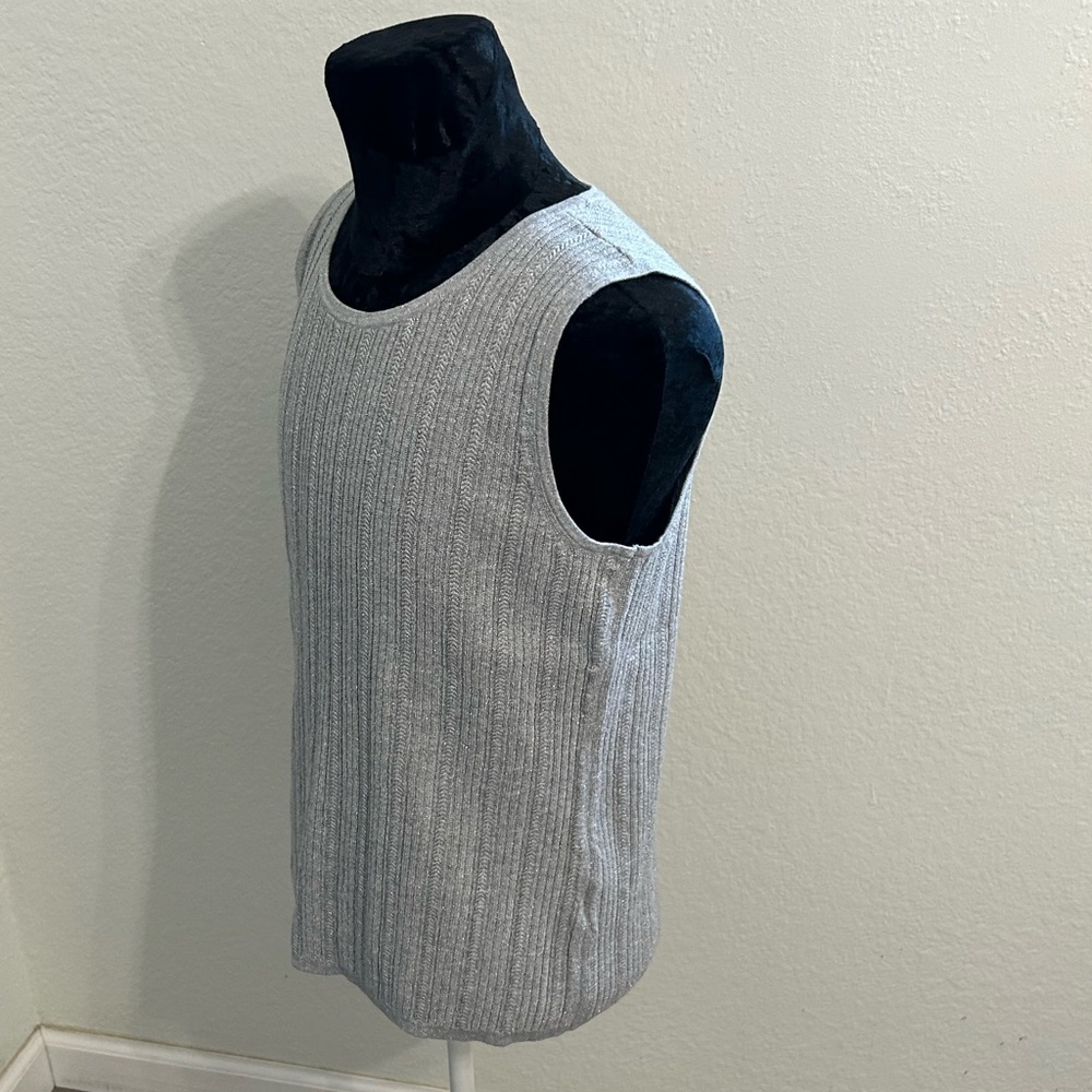 Talbots Silver Gray Ribbed Knit Shell Top | Size L - Picture 2 of 9